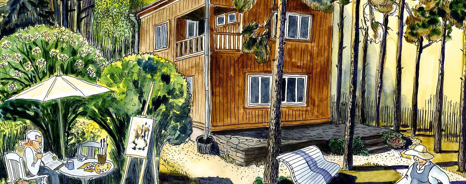 Tuglaste kodu Nõmme linnaosa 2022. aasta kalendris, illustraator Kadri Roosi